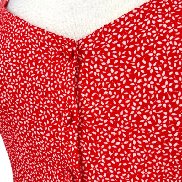 & Other Stories Red Floral Sleeveless Mini Summer Dress Size 10 - Picture 9 of 13